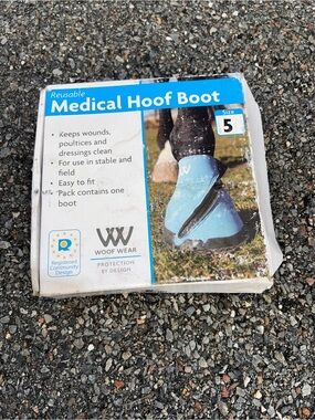 NEW Woof Wear Reusable Medical Hoof Boot - Turquoise - Size 5